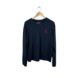 PsychoBunny Men’s Classic Logo Crewneck in Navy/Red Size M